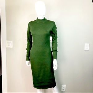 Size XL Long Sleeve Green Sweater Dress